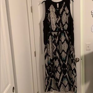 Black, Cream and Teal Maxi Dress